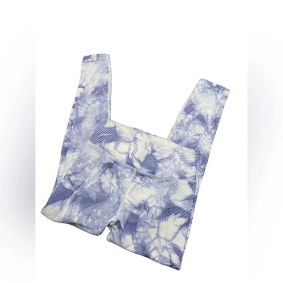 Aerie Offline Blue And White Tie Dye Seamless Full Length Leggings Size… - Picture 4 of 5